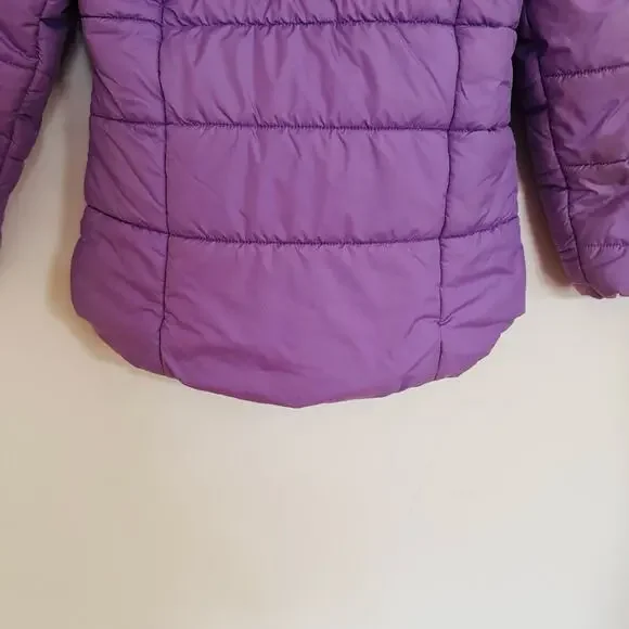 Columbia Girls Purple Katelyn Crest Hooded Winter Faux Fur Jacket Size Small 8